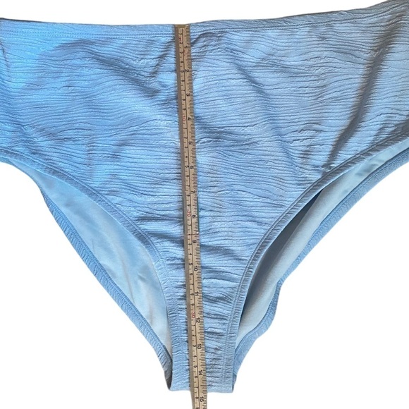 Mini Textured Print Blue Classic High Waist Plus Size Two Piece Swimwear 2X NWT - Picture 6 of 8